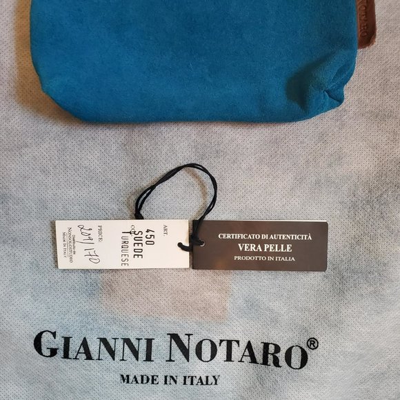 Turquoise Suede Hobo Tote by Gianni Notaro - Picture 13 of 15